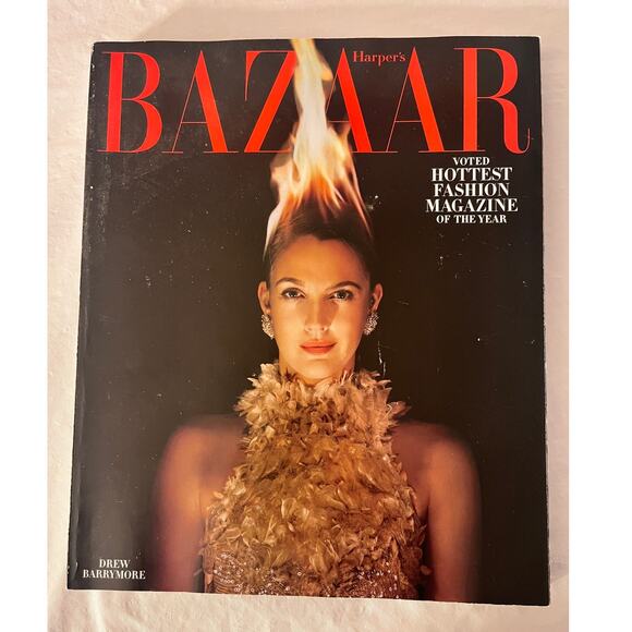 Harper's Bazaar Magazine  - March 2016 - Drew Barrymore Cover - Picture 2 of 13